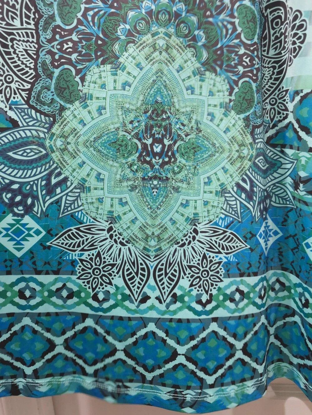 WORLD UNITY Boho Summer Resort Sleeveless V-Neck Maxi Dress, Stretchy, Size XL - Picture 10 of 15